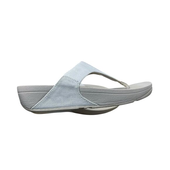 Fitflop LULU Platform Wedge Sandals SILVER Women’s Size 10 Comfort Wide Casual - Picture 4 of 7